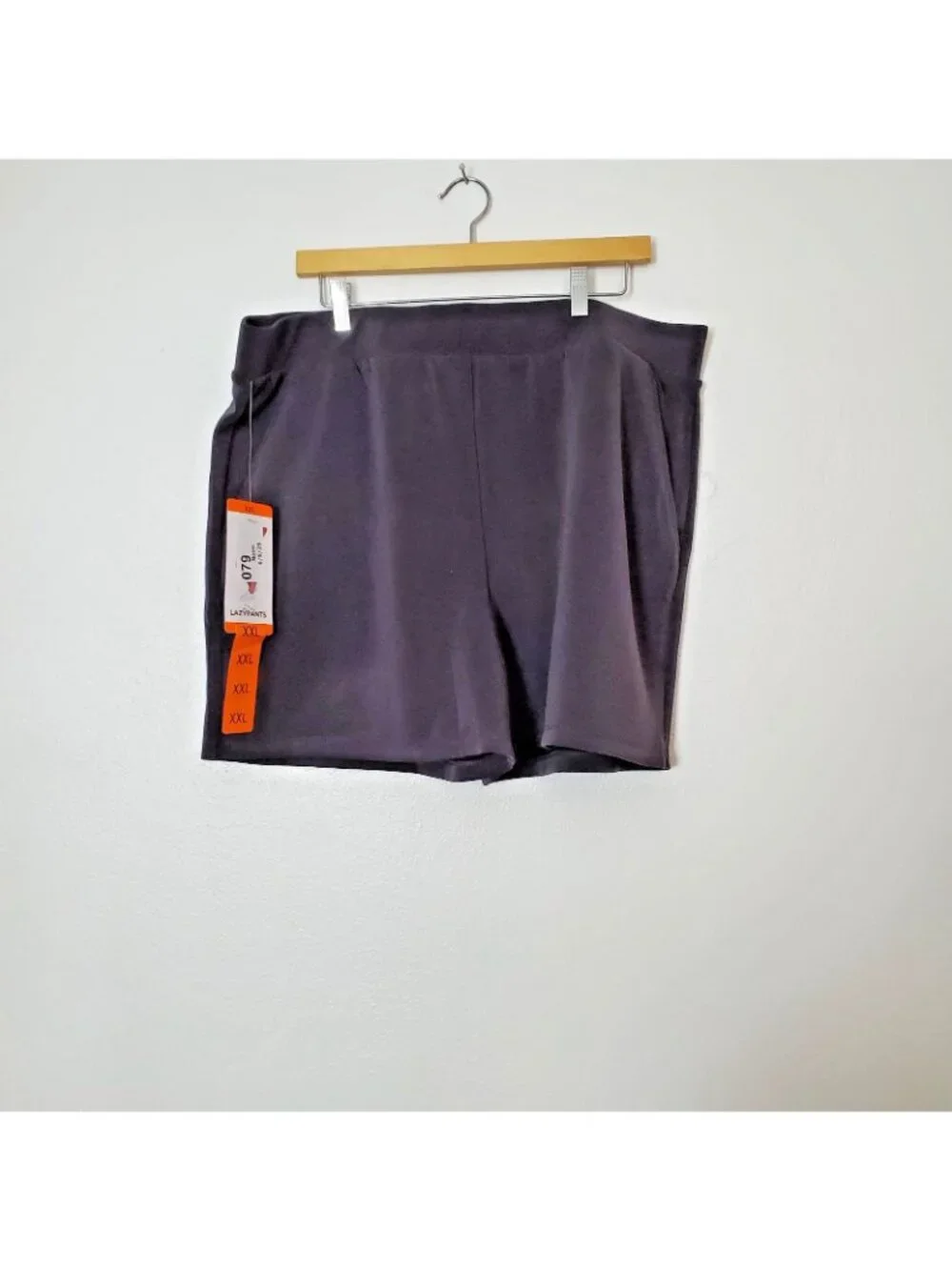 Lazy Pants Shorts XXL Charcoal Gray Color Comfortable Soft Elastic Waist Pull On